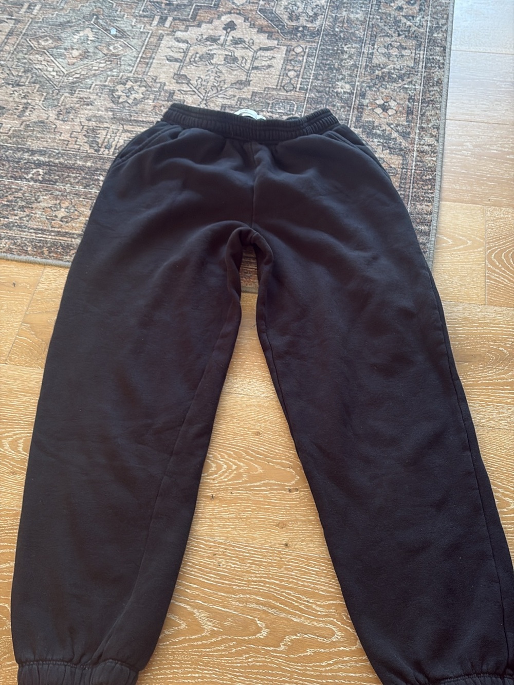 Ross-Simons Black Elastic Waist Jogger Sweatpants